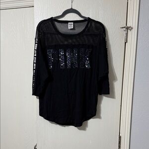 Pink by VS sequined/mesh top black